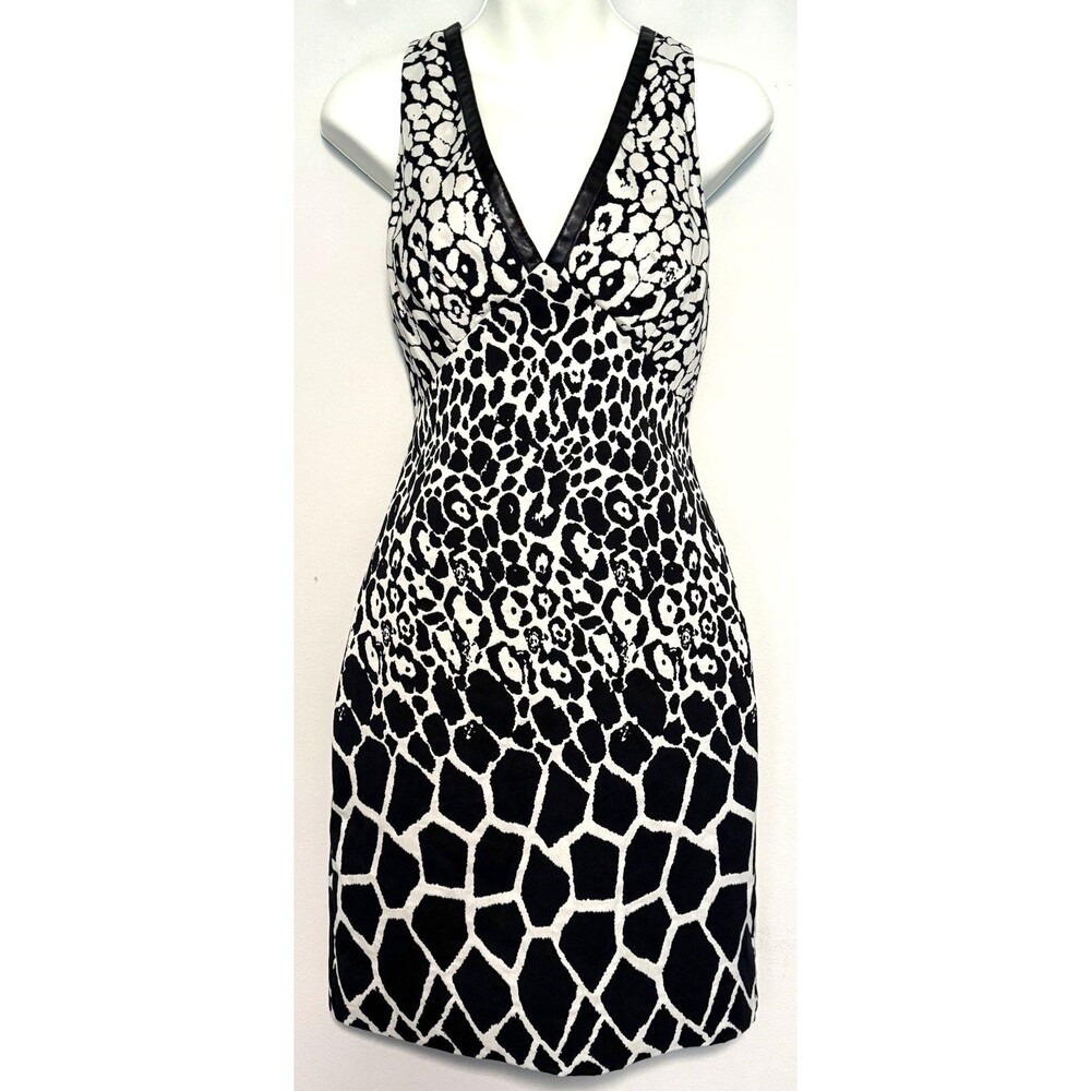 Artelier Nicole Miller Sheath Dress Sz 6 Animal Print Sleeveless Pencil USA